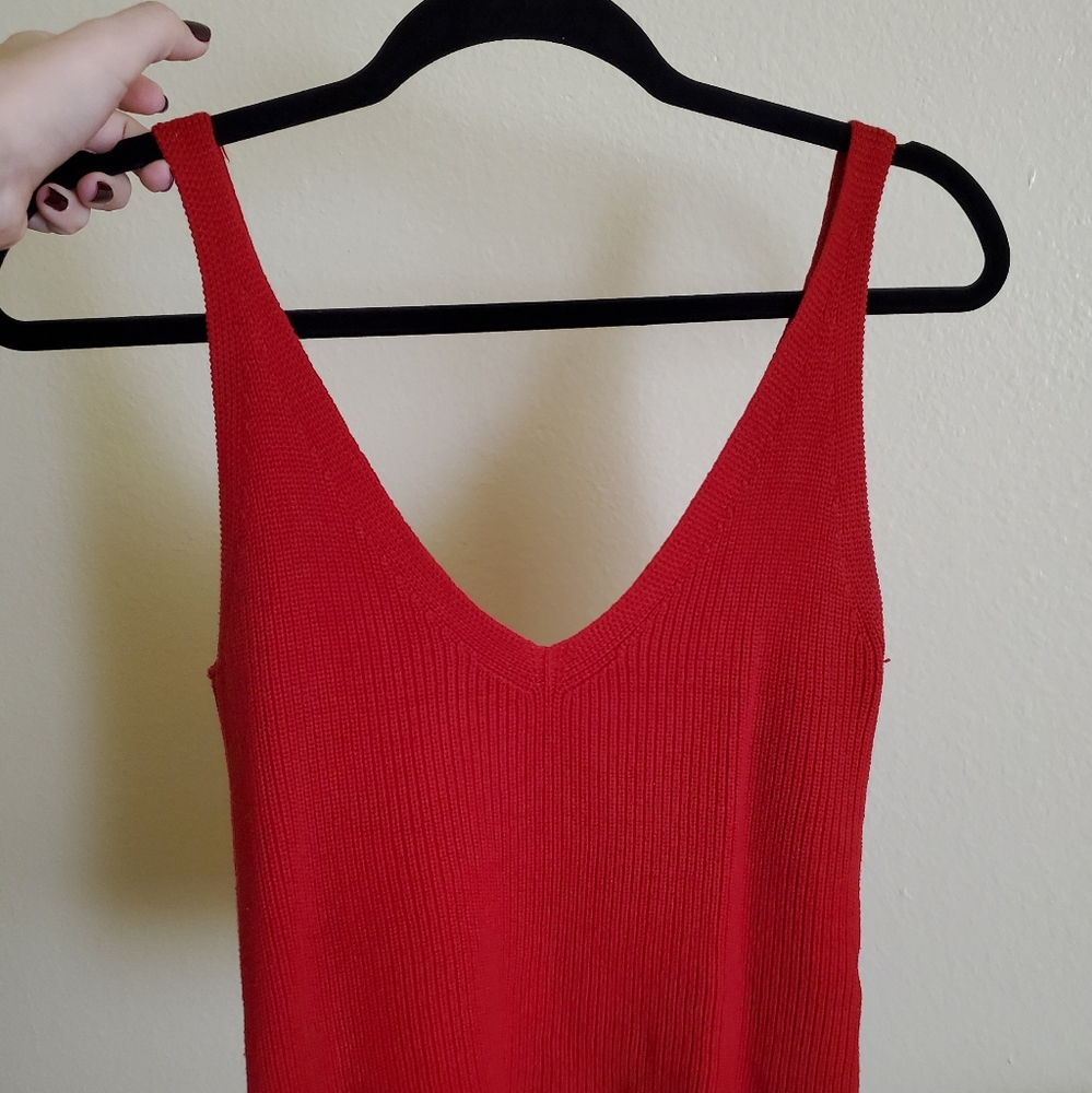 Brandy Melville Red Knit Tank Top